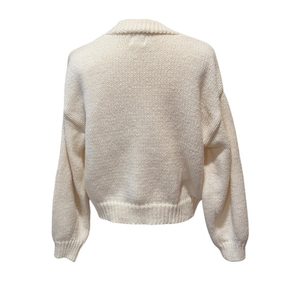 Luna Ivy Butterflies Open Cropped Cardigan Cream Pastel Womens size Small - Picture 7 of 12